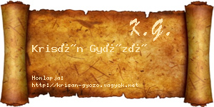 Krisán Győző névjegykártya